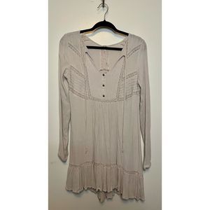 Free People Size XS Oatmeal Tunic/Dress
Henley Tassel Crochet Panel Long
Sleeve